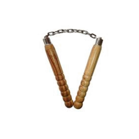 Traditional Wooden Nunchaku with metal chain for martial arts practice