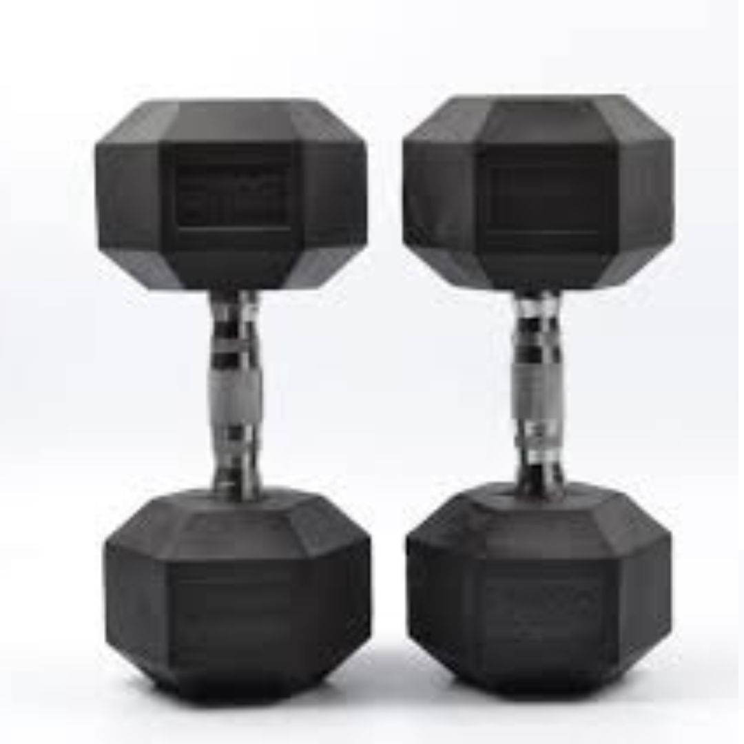 JSD Sports Rubber-Coated Hex Dumbbells
